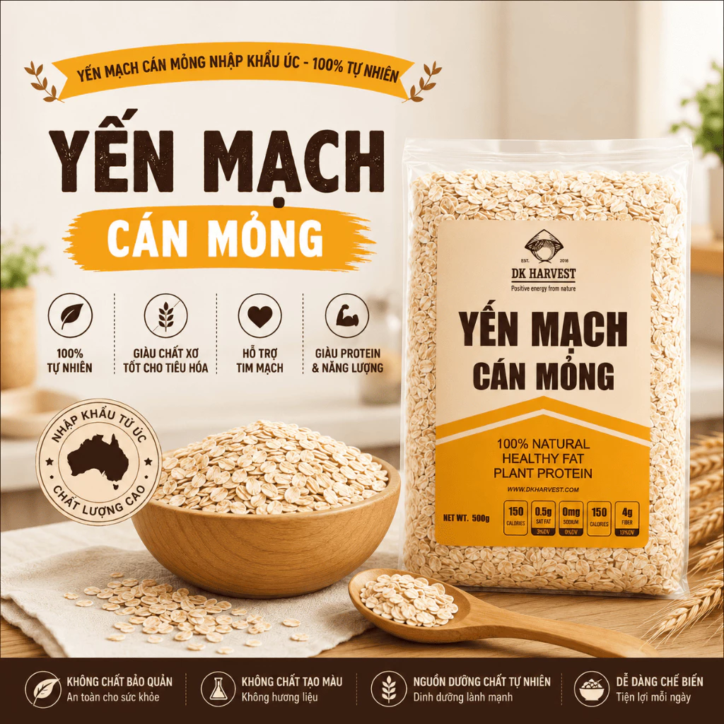 2kg yến mạch cán mỏng